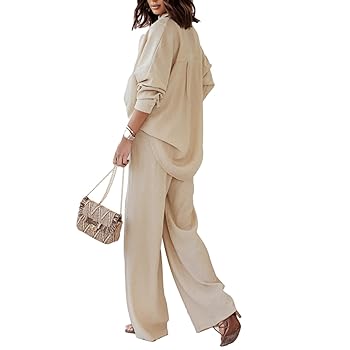 Amazon.com: Women 2 Piece Plisse Set Casual Outfit Long